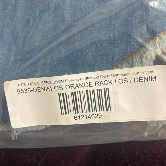 Mono B super cute vest with studs & cross detail OS - Picture 5 of 5